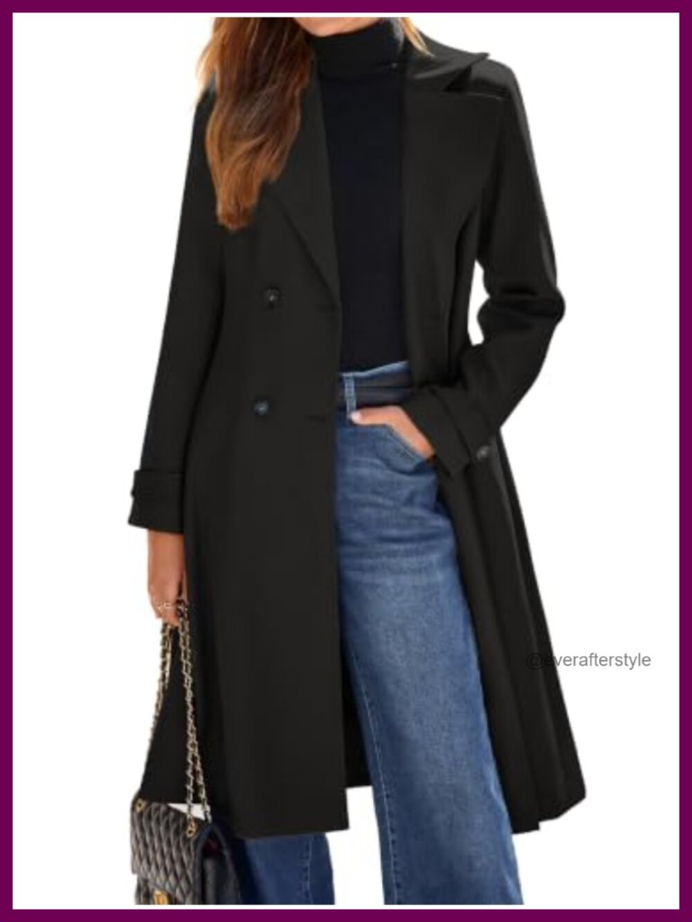 Oversized Double Breasted Long Trench Coat Winter Jacket